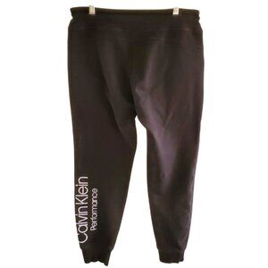 Calvin Klein Performance Sweatpants Black Joggers with Logo | Women Activewear L